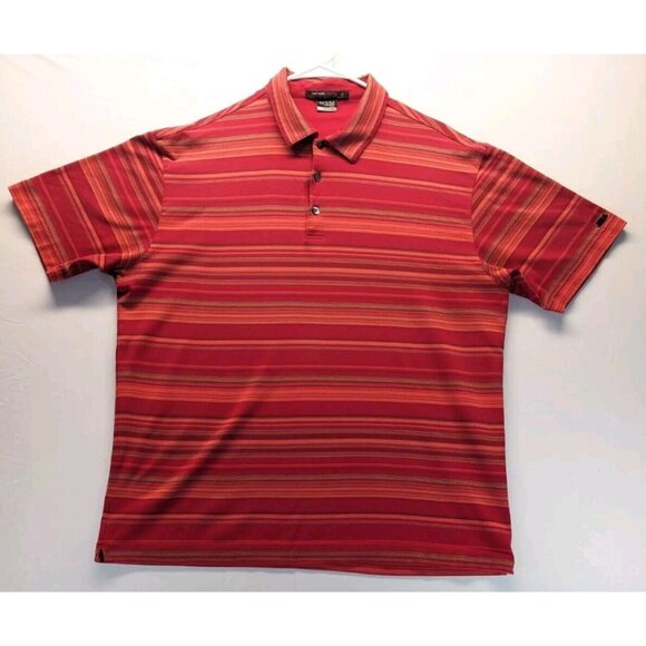 Nike Tiger Woods Collection Polo Shirt Mens Large Red Short Sleeve Dri-Fit Golf - Picture 1 of 9